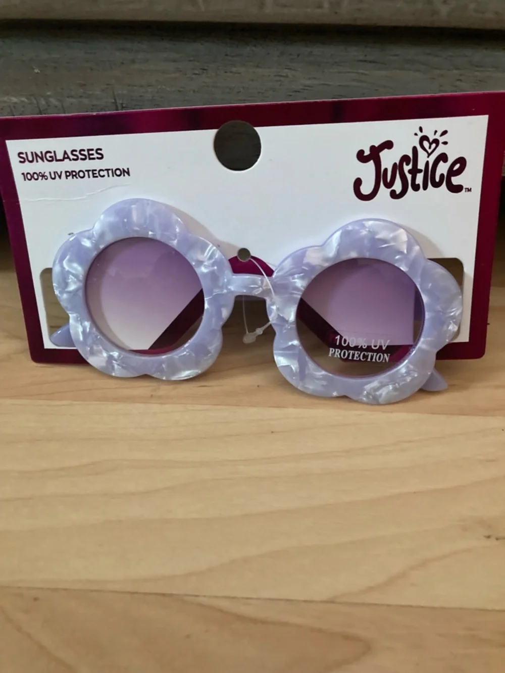Justice Kids Lavender Flower Frame Sunglasses